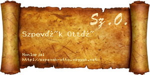 Szpevák Ottó névjegykártya